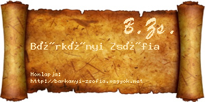 Bárkányi Zsófia névjegykártya