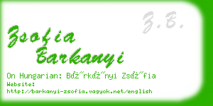 zsofia barkanyi business card